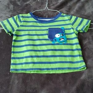 Green/blue striped monster shirt